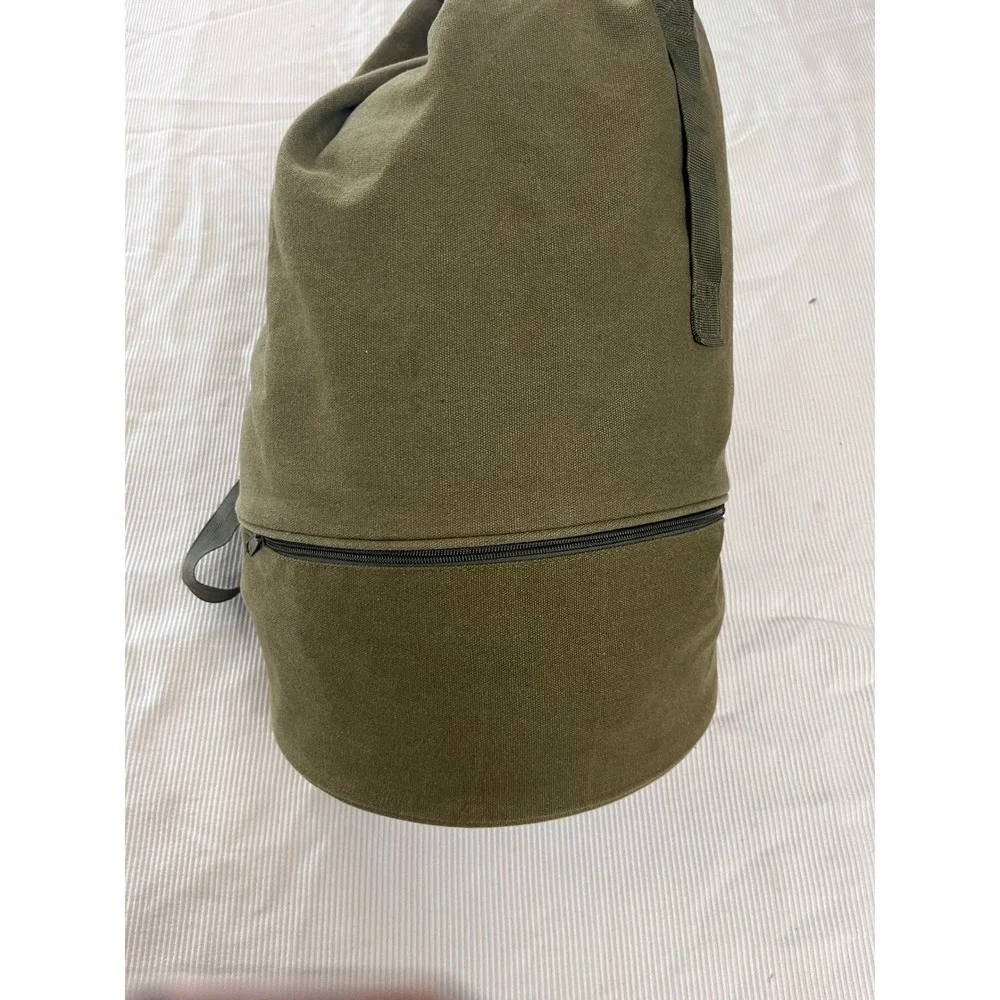 Guess Los Angeles Canvas Duffel Bag Olive Green Drawstring Gym Travel Bag